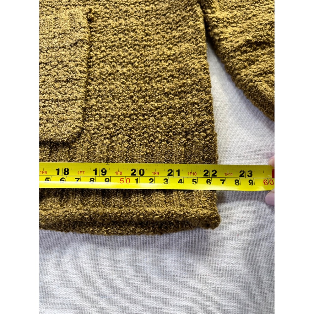 Les Serein Spiced Olive/Tan Boucle Popcorn Cardigan XXL Boxy Fall Cabincore Cozy - Picture 8 of 13